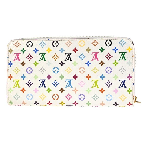 Louis Vuitton White Multicolor Zippy Wallet
